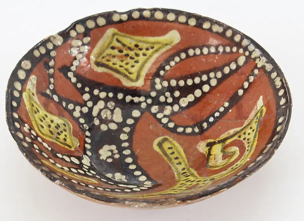 Glazed Ceramic Bowl with a Deer or Fantastic Quadruped — Unknown