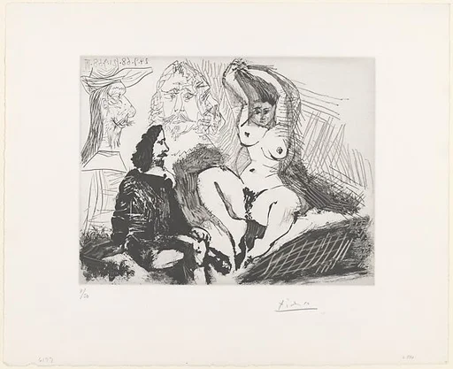 Seated Man near a Woman Combing Her Hair, from 347 Suite
