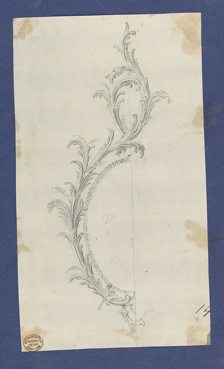 Pier Glass Frame, in Chippendale Drawings, Vol. I — Thomas Chippendale