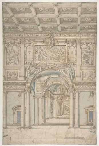 Study of the Interior of Santa Maria Maggiore in Rome.