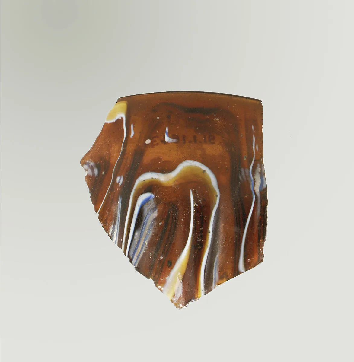 Glass mosaic ribbed bowl fragment — Unknown