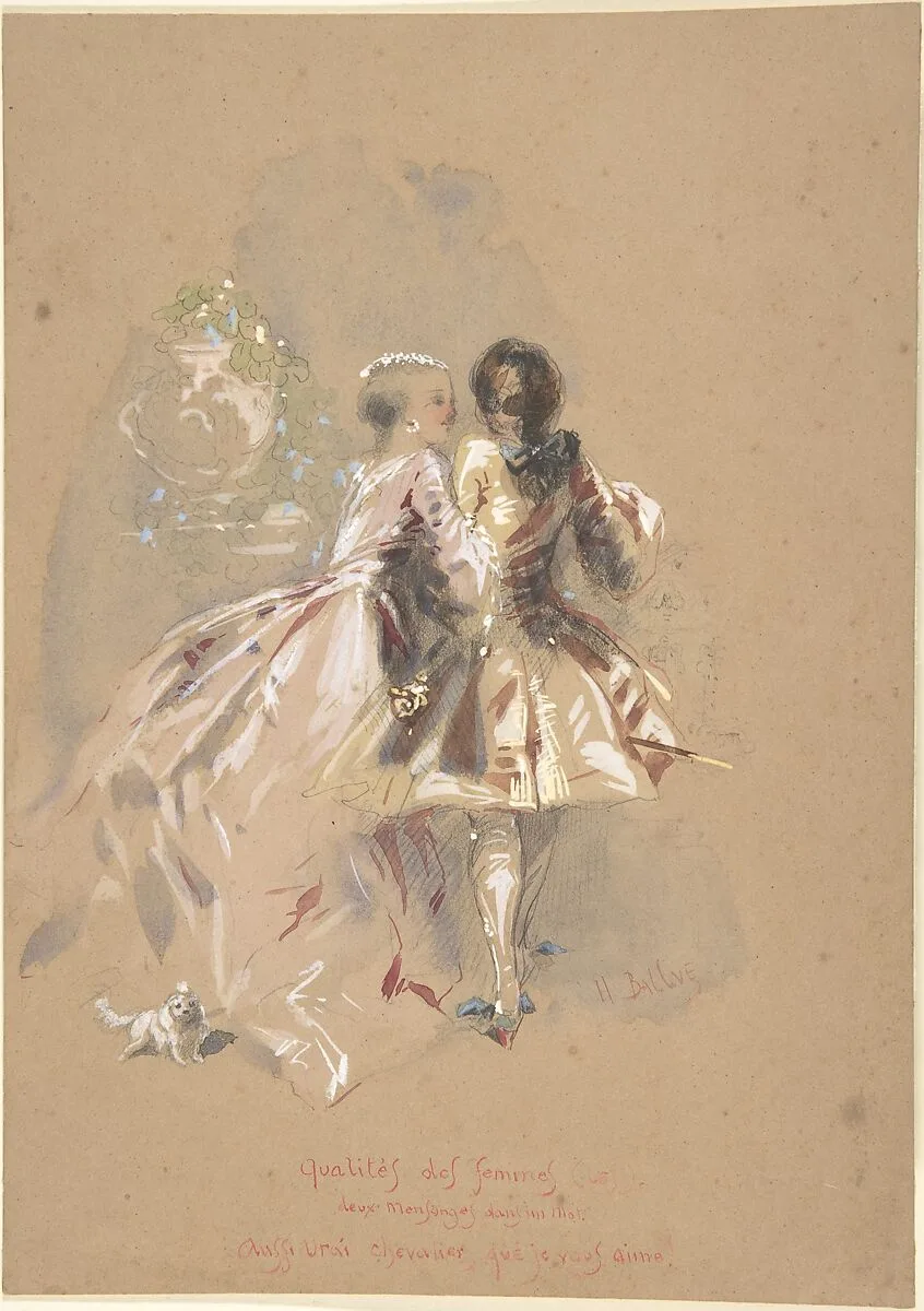 Young Couple Seen From Behind — Hippolyte-Omer Ballue