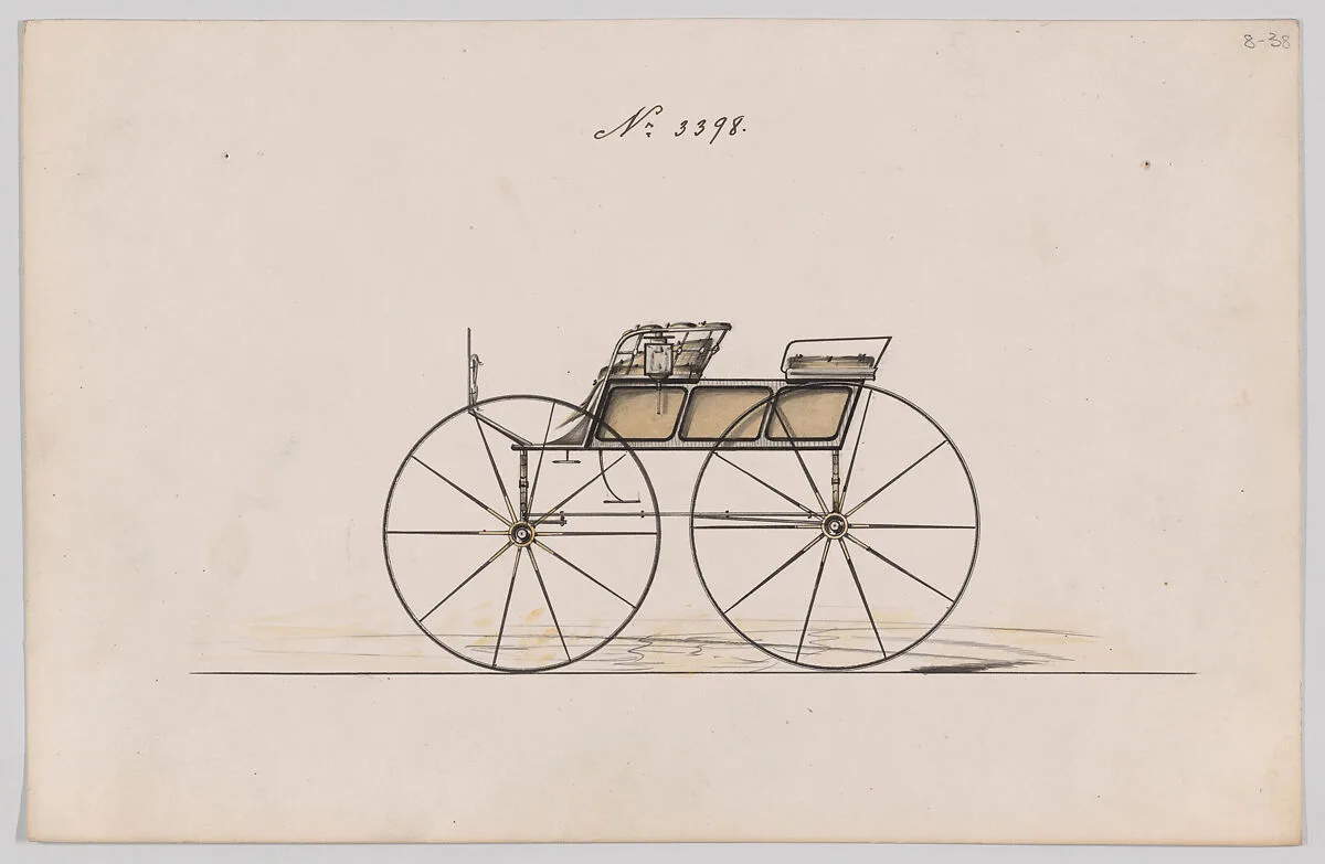 Design for 4 seat Phaeton, no top, no. 3398 — Brewster & Co.