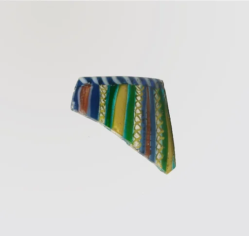Glass striped mosaic bowl fragment