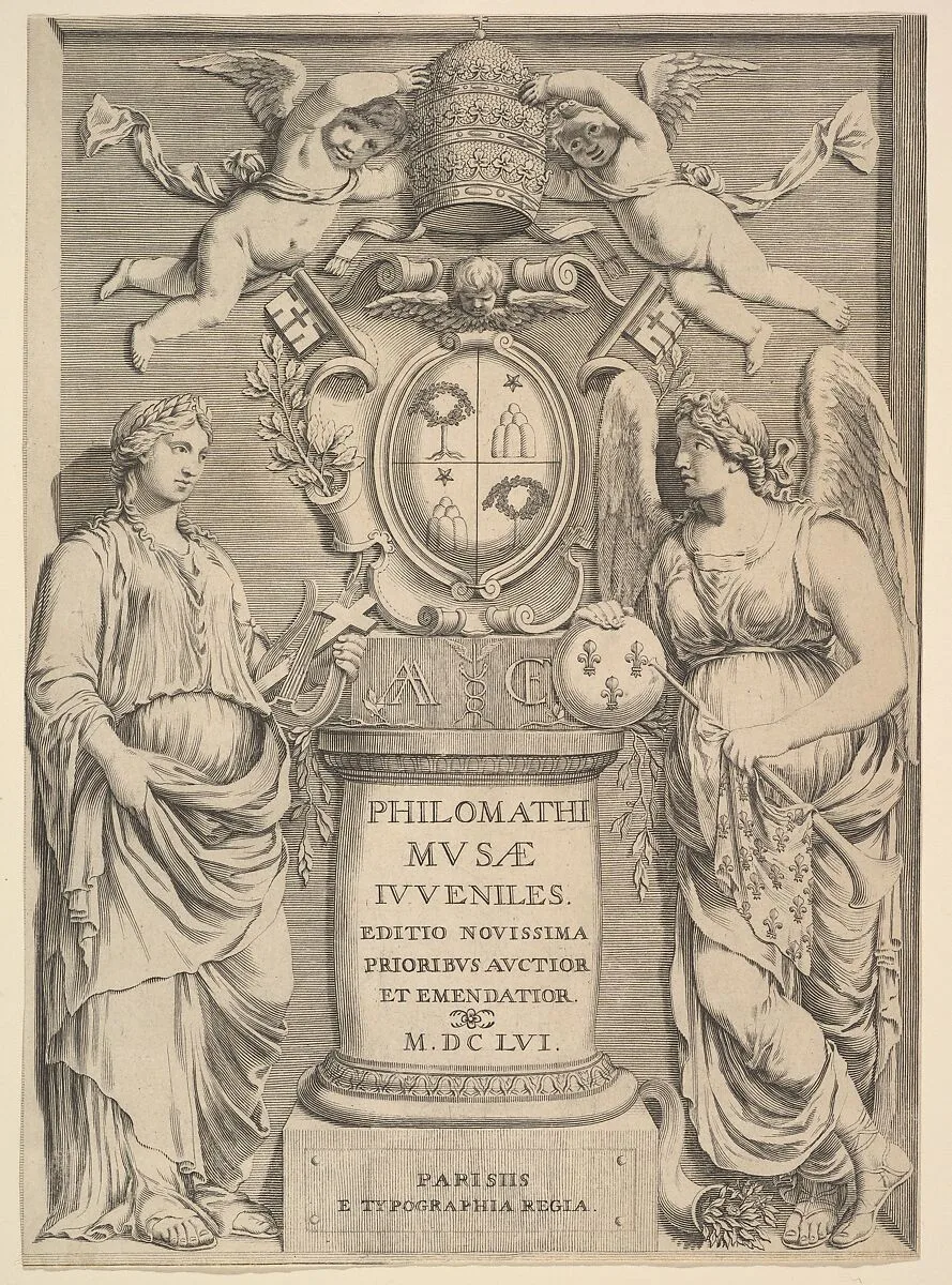 Title Page: Philomathi Musae Juveniles — Claude Mellan|Pierre Daret|Pope Alexander VII