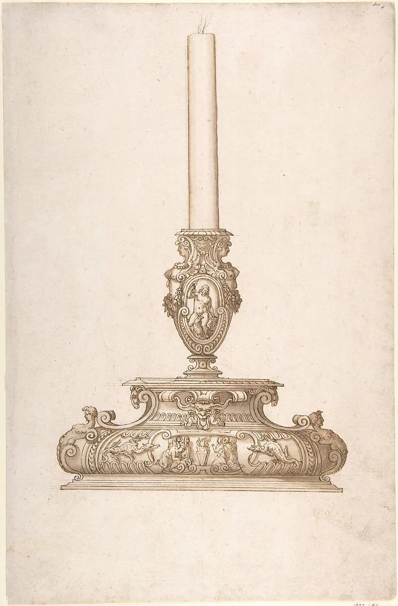 Design for a Candlestick — Francesco Salviati (Francesco de' Rossi)|Ottavio Strada