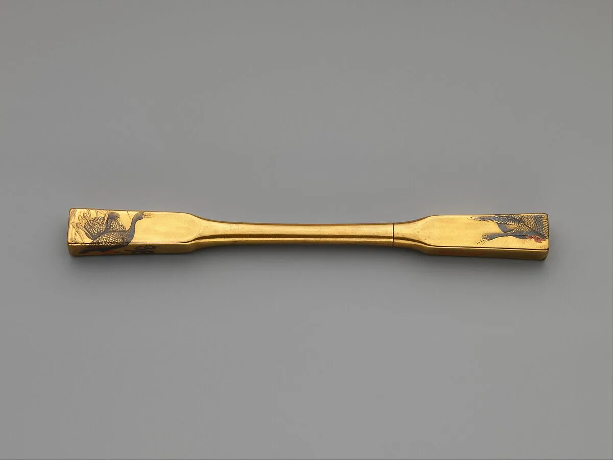 雁蒔絵笄|Lacquer Hairpin with Geese — Unknown