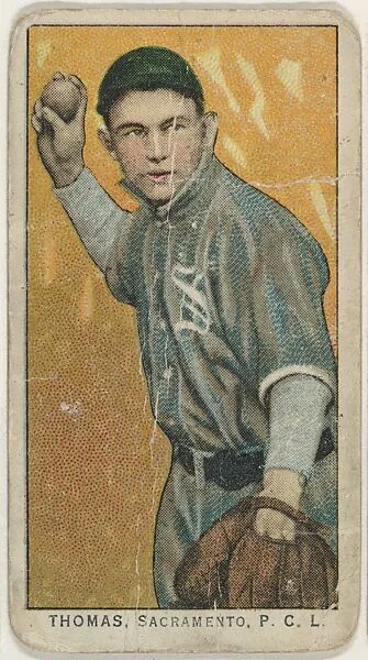 Thomas, Sacramento, Pacific Coast League, from the "Obak Baseball Players" set (T212), issued by the American Tobacco Company to promote Obak Mouthpiece Cigarettes — American Tobacco Company