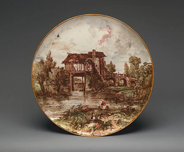 Tray with landscape — Emile Lessore|Wedgwood and Co.
