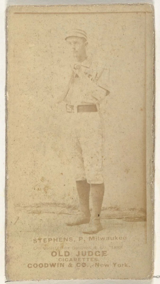 George Benjamin "Ben" Stephens, Pitcher, Milwaukee, from the Old Judge series (N172) for Old Judge Cigarettes — Goodwin & Company