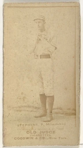 George Benjamin "Ben" Stephens, Pitcher, Milwaukee, from the Old Judge series (N172) for Old Judge Cigarettes