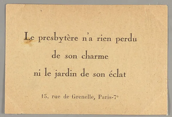 Le presbytère n'a rien perdu de son charme ni le jardin de son éclat — Bureau de recherches surréalistes