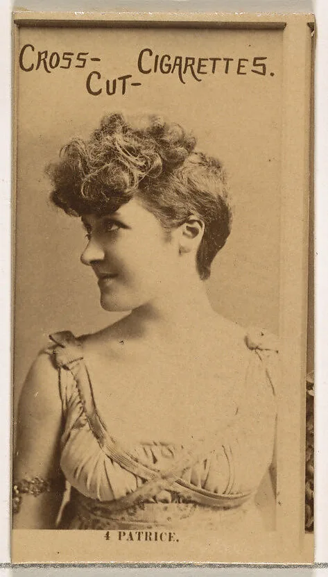 Card Number 4, Patrice, from the Actors and Actresses series (N145-2) issued by Duke Sons & Co. to promote Cross Cut Cigarettes — W. Duke, Sons & Co.