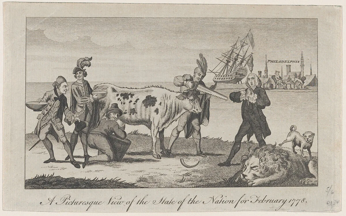 A Picturesque View of the State of the Nation for February 1778 — Anonymous, British, 18th century
