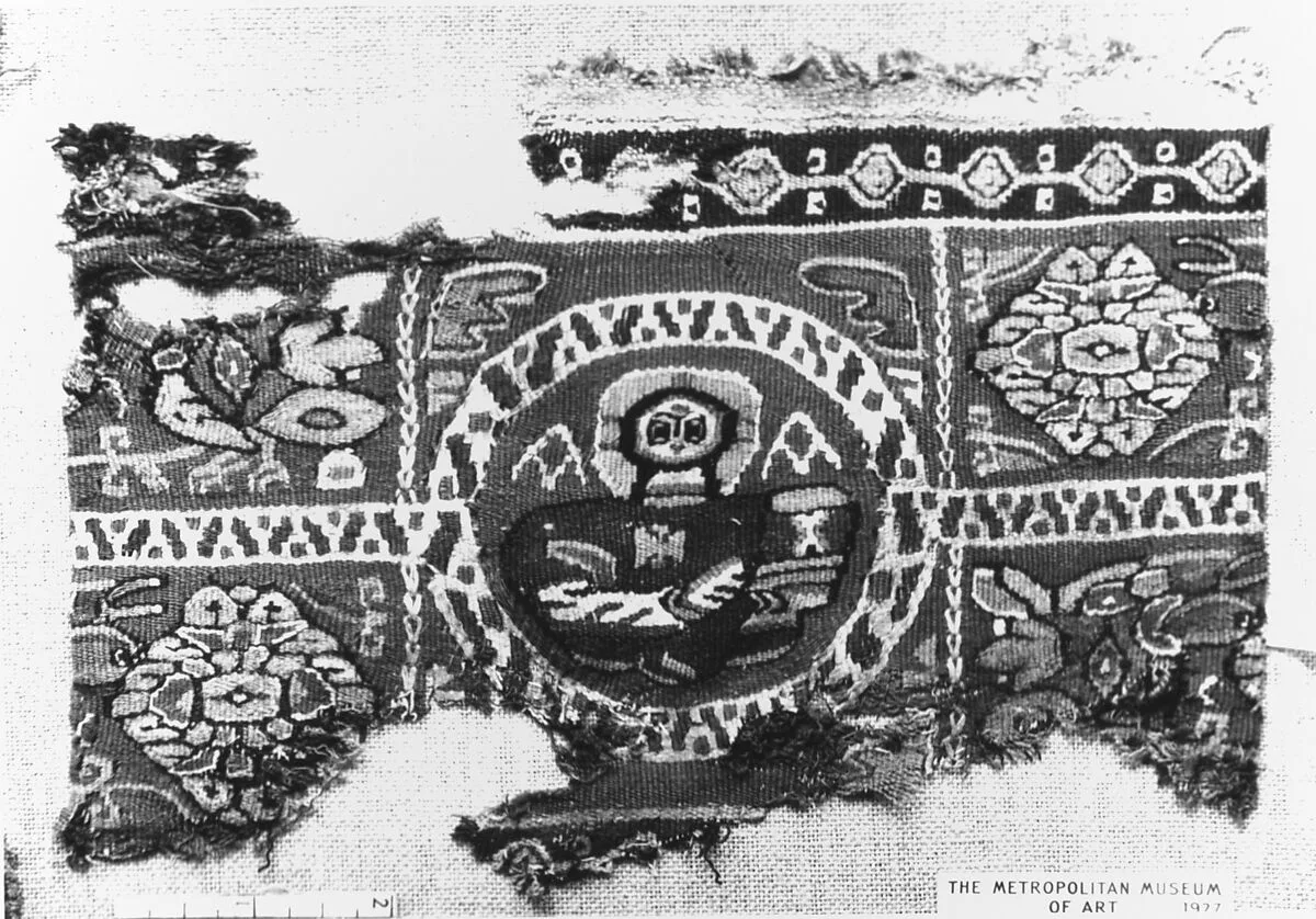 Tunic Ornament Showing Christ and the Virgin Flanked by Angels? — Unknown