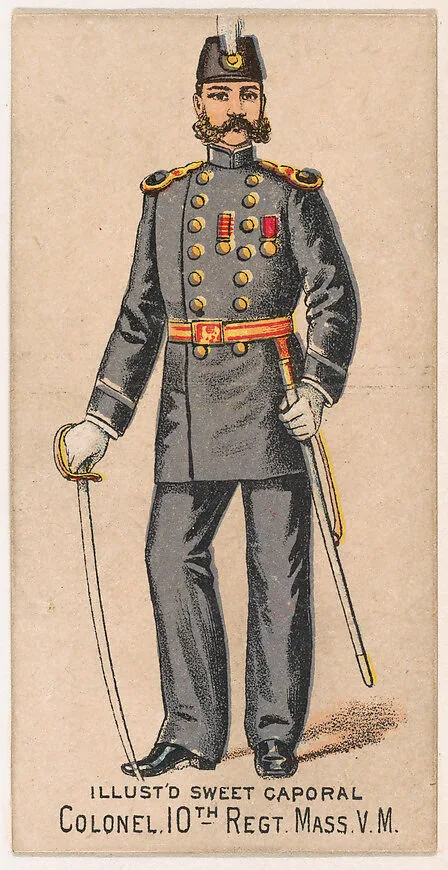 Colonel, 10th Regiment, Massachusetts, V.M., from the Military Series (N224) issued by Kinney Tobacco Company to promote Sweet Caporal Cigarettes — Kinney Brothers Tobacco Company