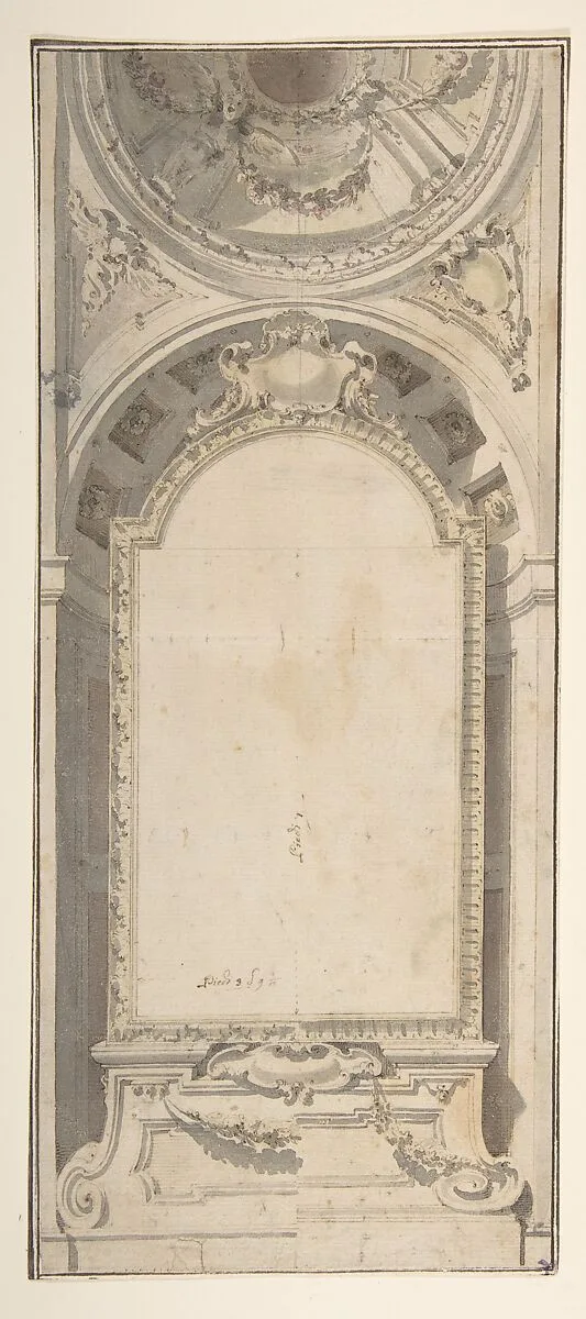 Architectural Design with an Altarpiece Framed in a Niche and Surmounted by a Dome — Flaminio Innocenzo Minozzi