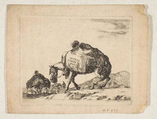 Plate 1: a pack horse, from "Various animals" (Diversi animali)