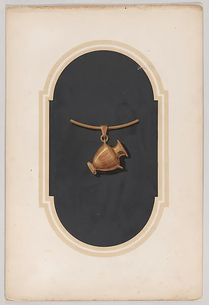 Design for a Gold Pendant with the Shape of a Classical Vase — Anonymous, French, 19th century