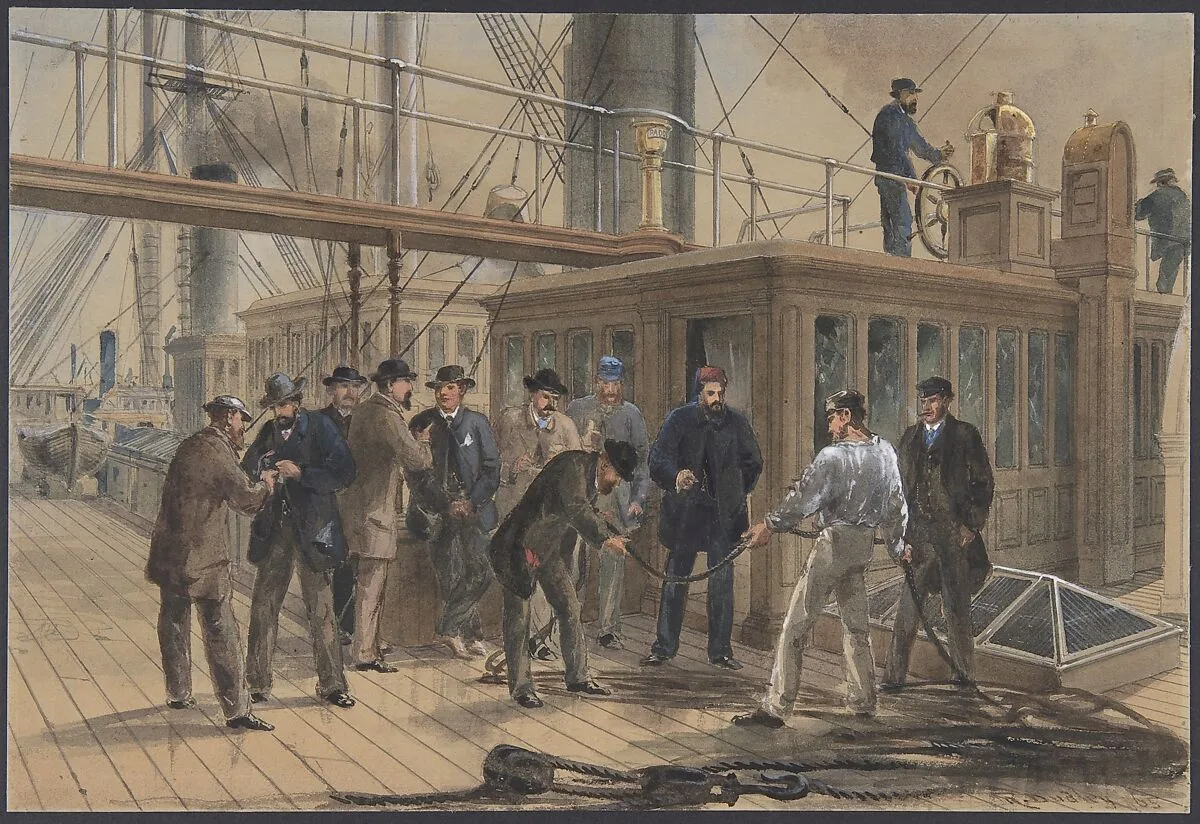 Searching for the Fault after Hauling Back the Cable from the Bottom of the Atlantic, July 31st, 1865 — Robert Charles Dudley