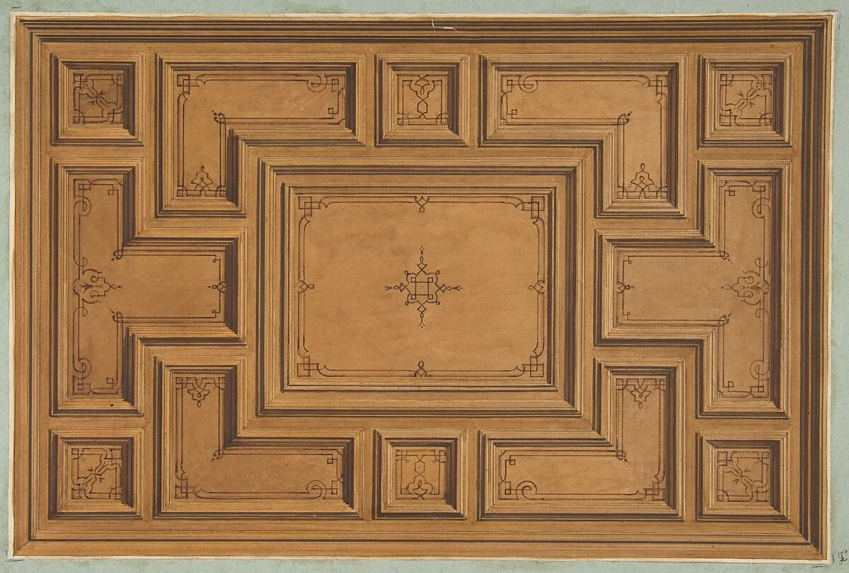 Design for a decorated ceiling — Jules-Edmond-Charles Lachaise|Eugène-Pierre Gourdet