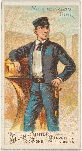 Midshipman's Dirk, from the Arms of All Nations series (N3) for Allen & Ginter Cigarettes Brands