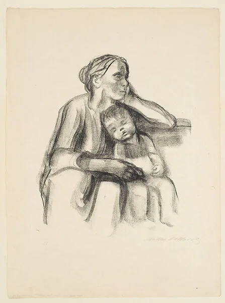 Worker Woman with Sleeping Boy — Käthe Kollwitz