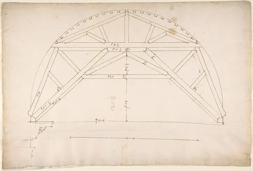 St. Peter's, centering truss, tunnel vault, section (recto) blank (verso)