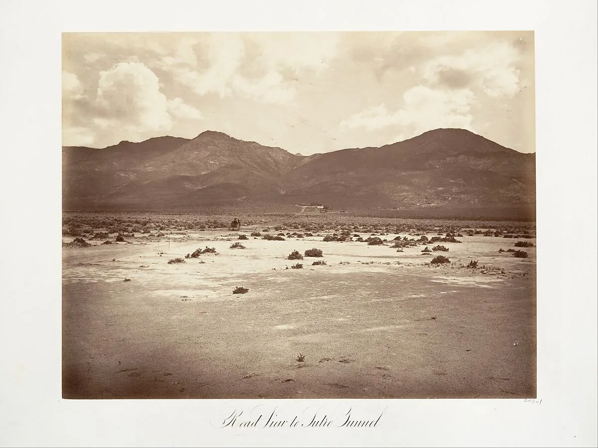 Road View to Sutro Tunnel — Carleton E. Watkins