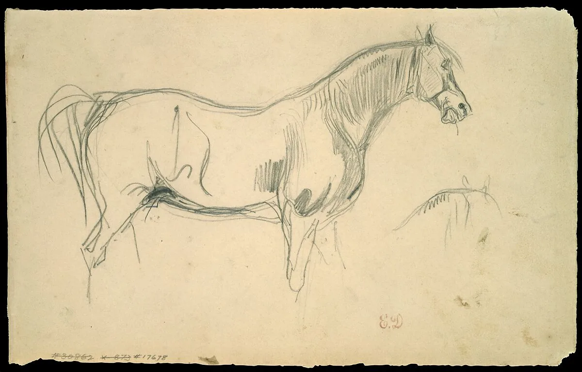 Studies of a Horse in Profile — Eugène Delacroix