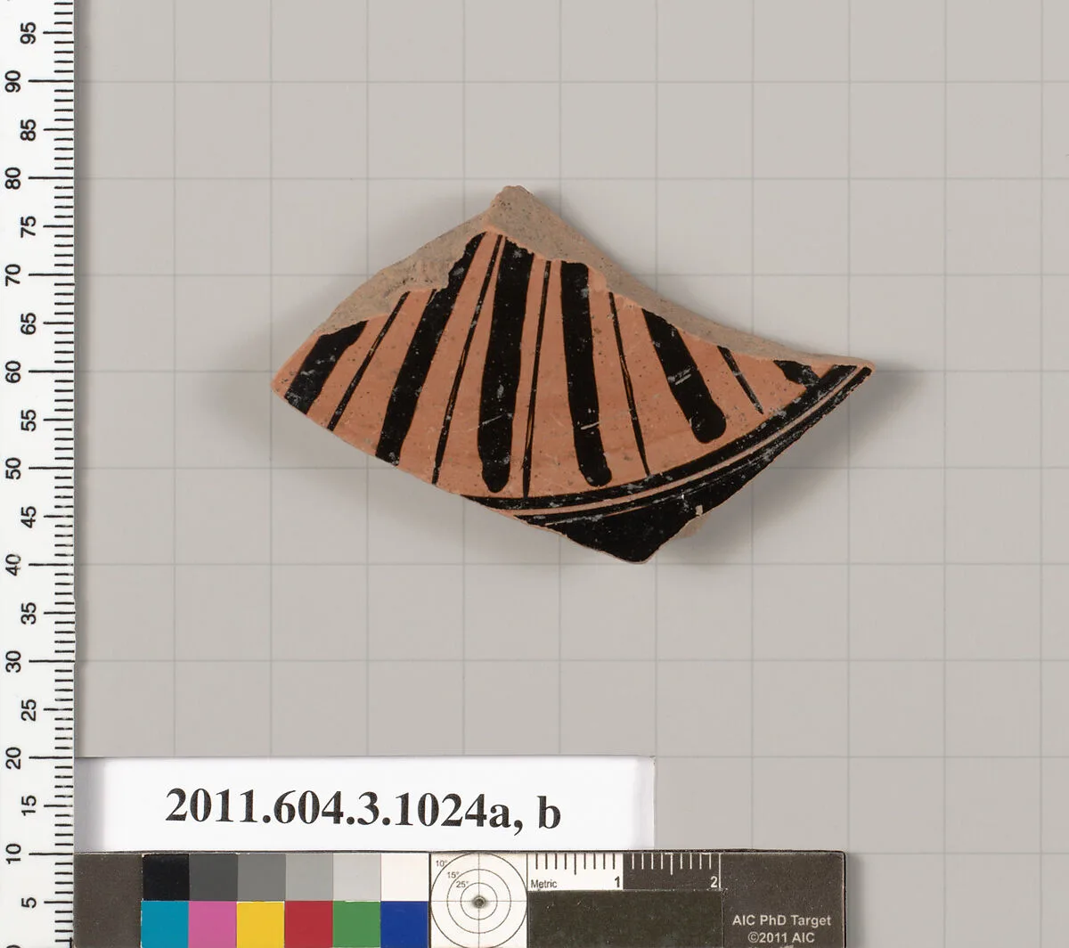 Terracotta fragment of a lekanis lid (covered dish)? — Unknown