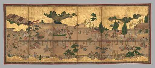 賀茂神社競馬図屏風|Horse Racing at Kamo Shrine