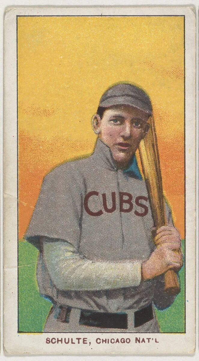 Schulte, Chicago, National League, from the White Border series (T206) for the American Tobacco Company — American Tobacco Company