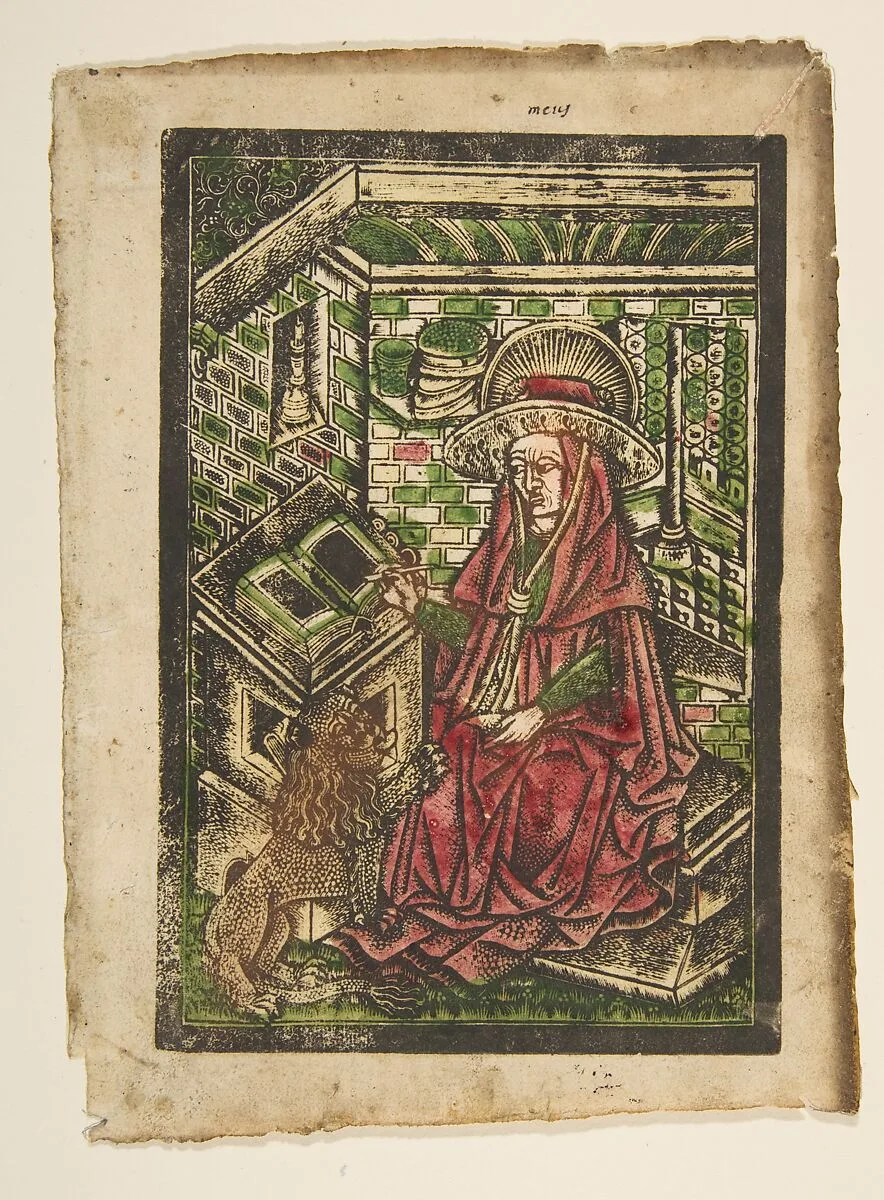St. Jerome in his Study (Schr. 2679a) — Anonymous, German, 15th century
