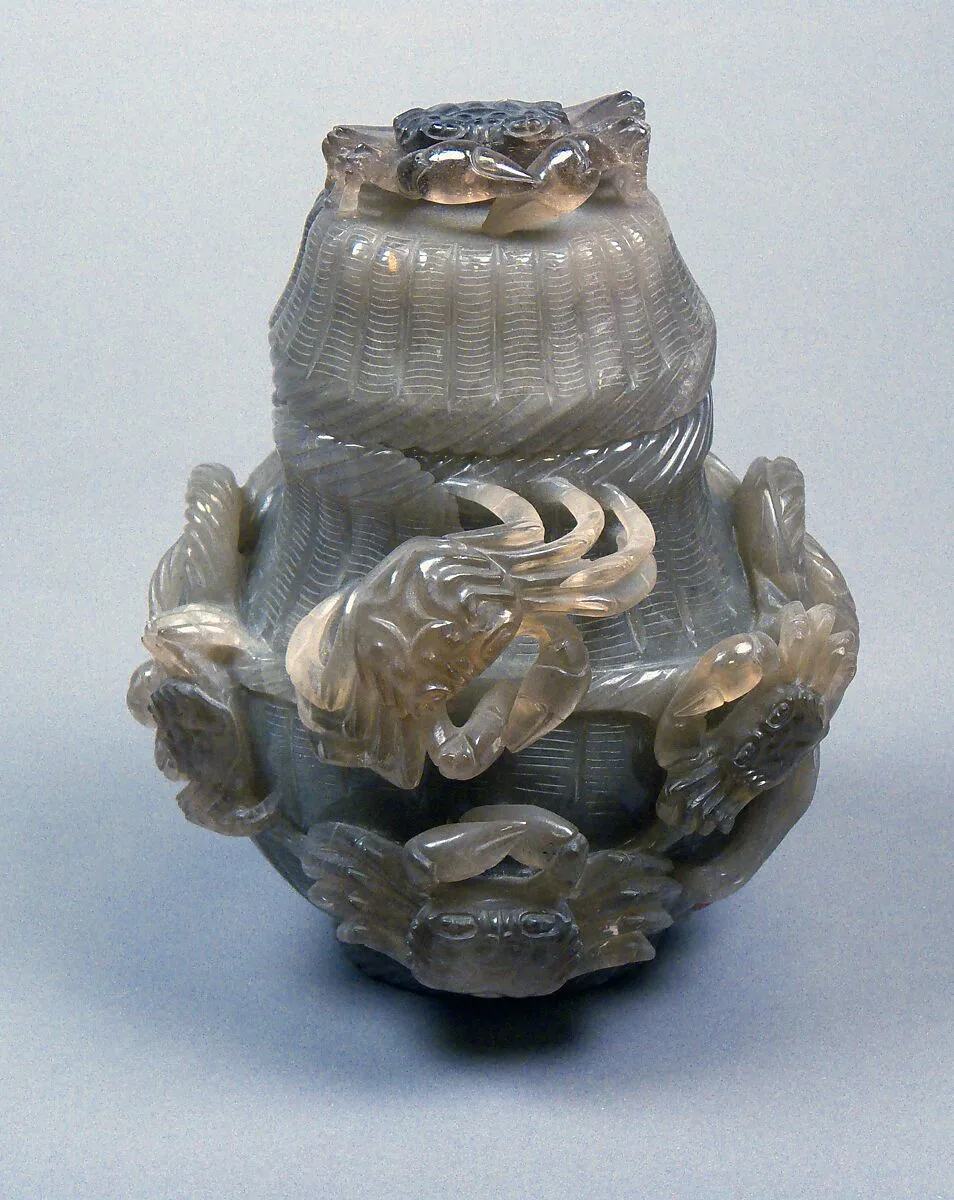 清 紫晶蟹簍尊|Basket with crabs — Unknown
