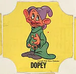 Dopey, from the Disney Cartoon Characters bread end labels series (D290-6) — Walt Disney Productions