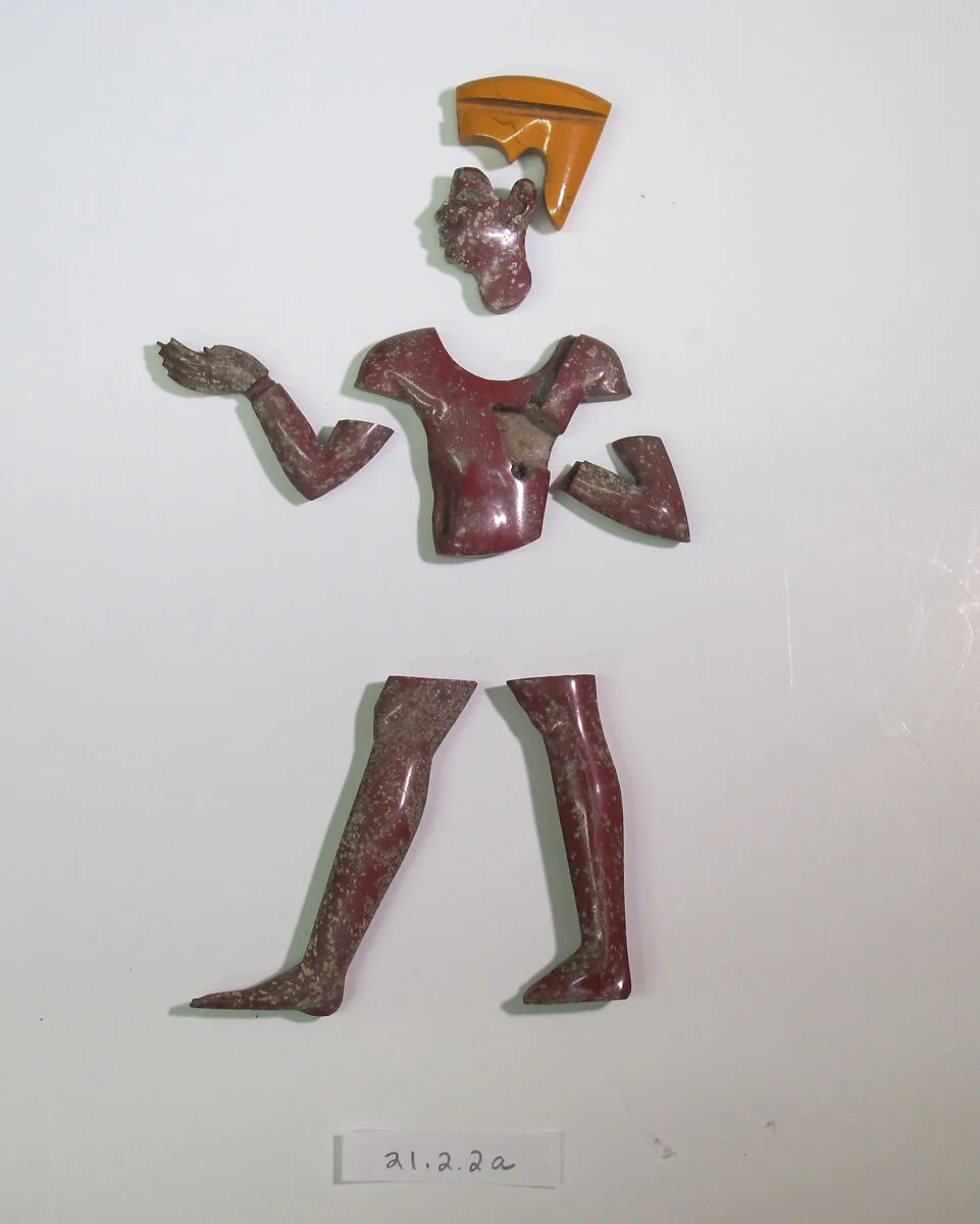 Inlay from shrine: arm with bent elbow and outstretched hand — Unknown
