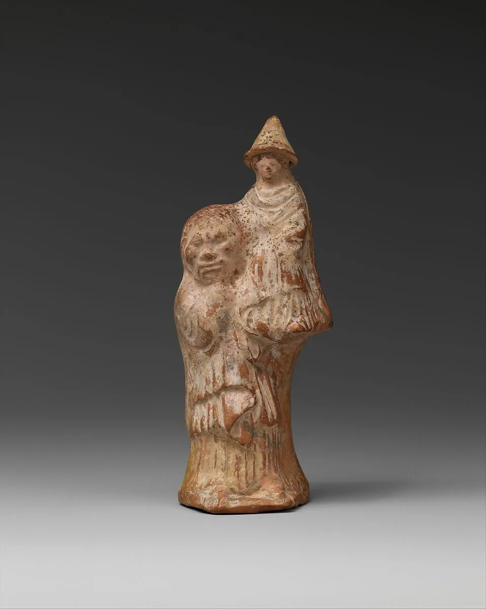Terracotta statuette of an old nurse and a child — Unknown