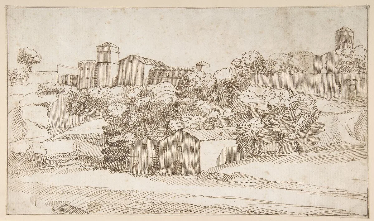 Landscape Study: Surburbs of Rome — Giovanni Francesco Grimaldi