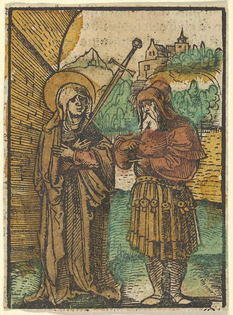 The Virgin as Master Dolorosa and Simeon, from Das Plenarium — Hans Schäufelein|Adam Petri