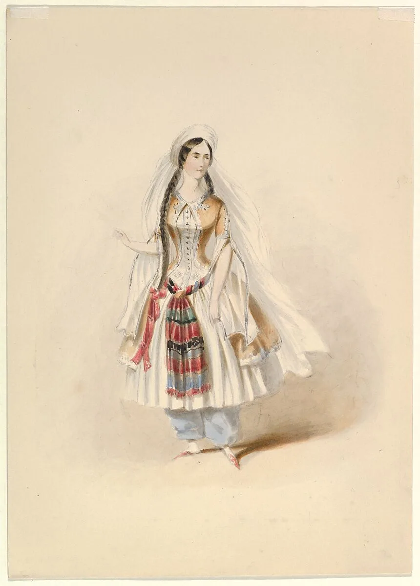 Costume Study for Blonde in the "Abduction from the Seraglio" by W.A. Mozart — Johann Georg Christoph Fries|Angelo Quaglio