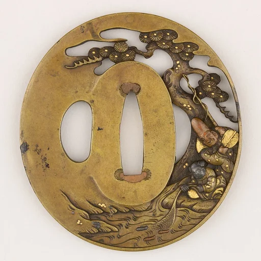 Sword guard (<i>Tsuba</i>) Depicting Ebisu (恵比須図鐔)