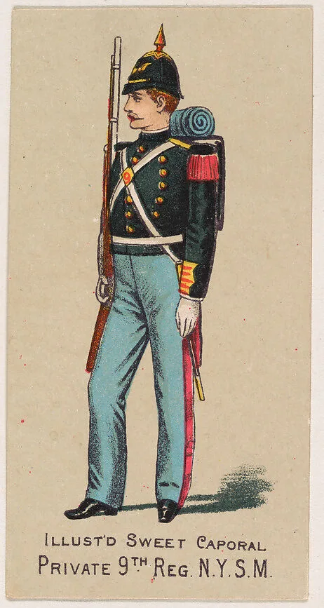 Private, 9th Regiment, New York State Militia, from the Military Series (N224) issued by Kinney Tobacco Company to promote Sweet Caporal Cigarettes — Kinney Brothers Tobacco Company
