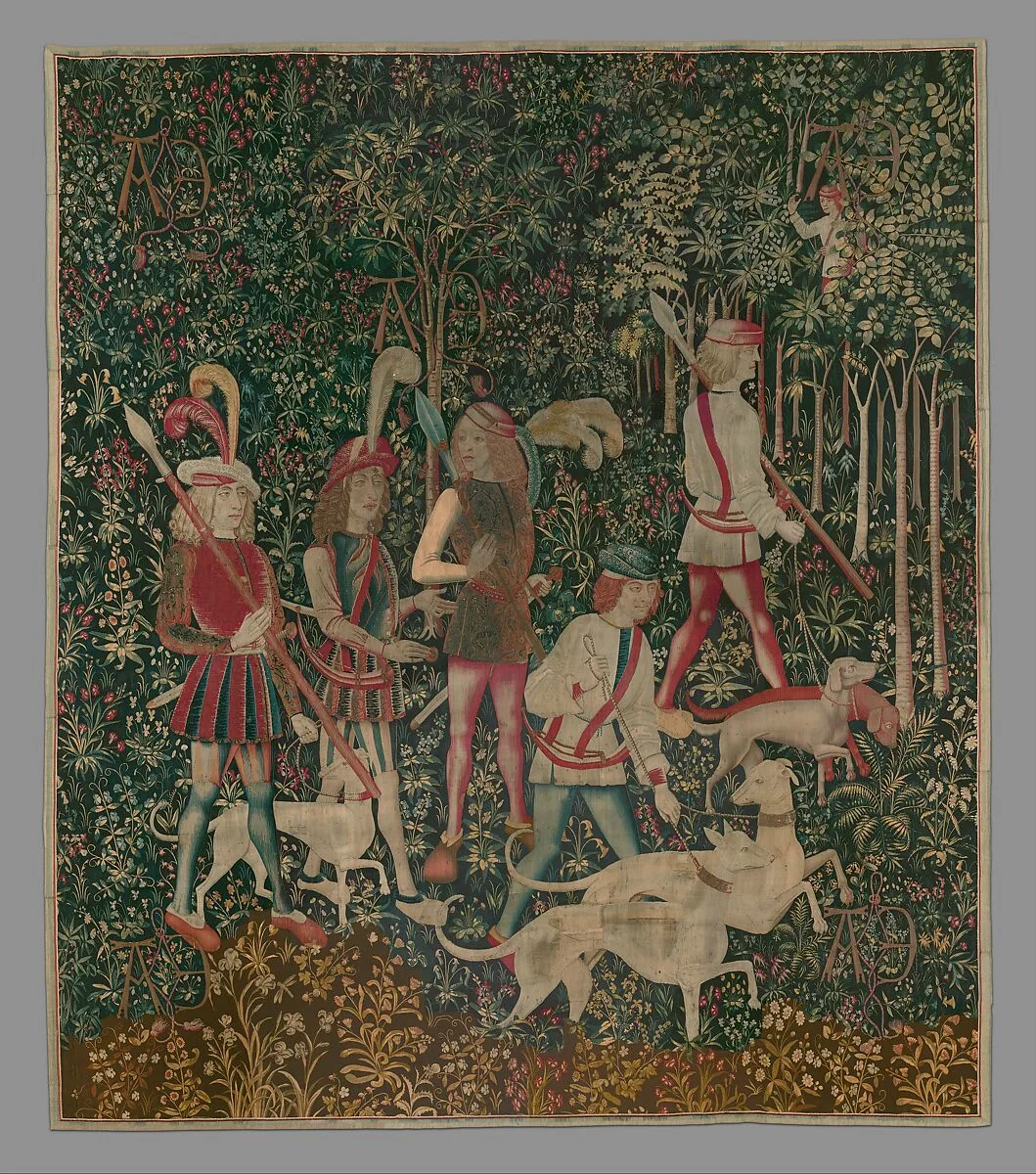 The Hunters Enter the Woods (from the Unicorn Tapestries) — Unknown