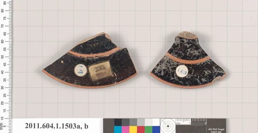 Terracotta fragments of kylikes (drinking cups)