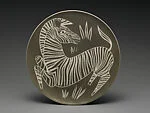 Sgrafitto plate with Zebra