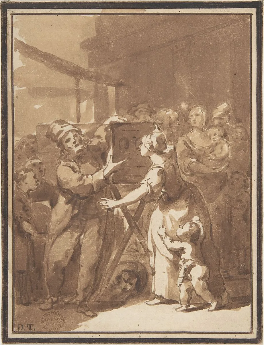Scene at a Fair: A Peep Show — Anonymous, French, 18th century