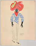 Drawing for a theatrical costume for 'At Home Abroad' — Vincente Minnelli