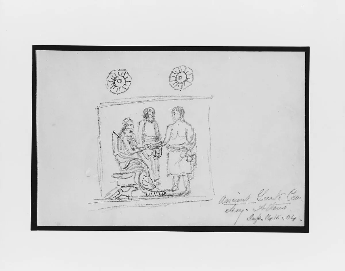 Sketch of Grave Stele (from Sketchbook) — Mary Newbold Sargent