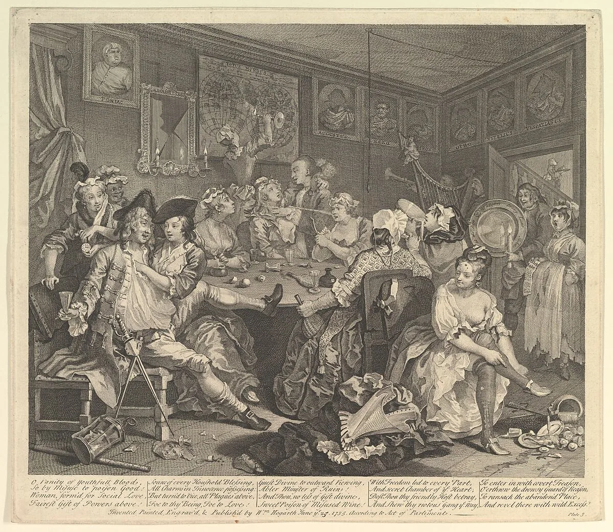 A Rake's Progress, Plate 3 — William Hogarth|Dr. John Hoadley